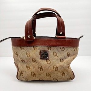 Dooney & Bourke K5521215 Women's Brown/Tan Canvas Quilted Hobo Shoulder Handbag